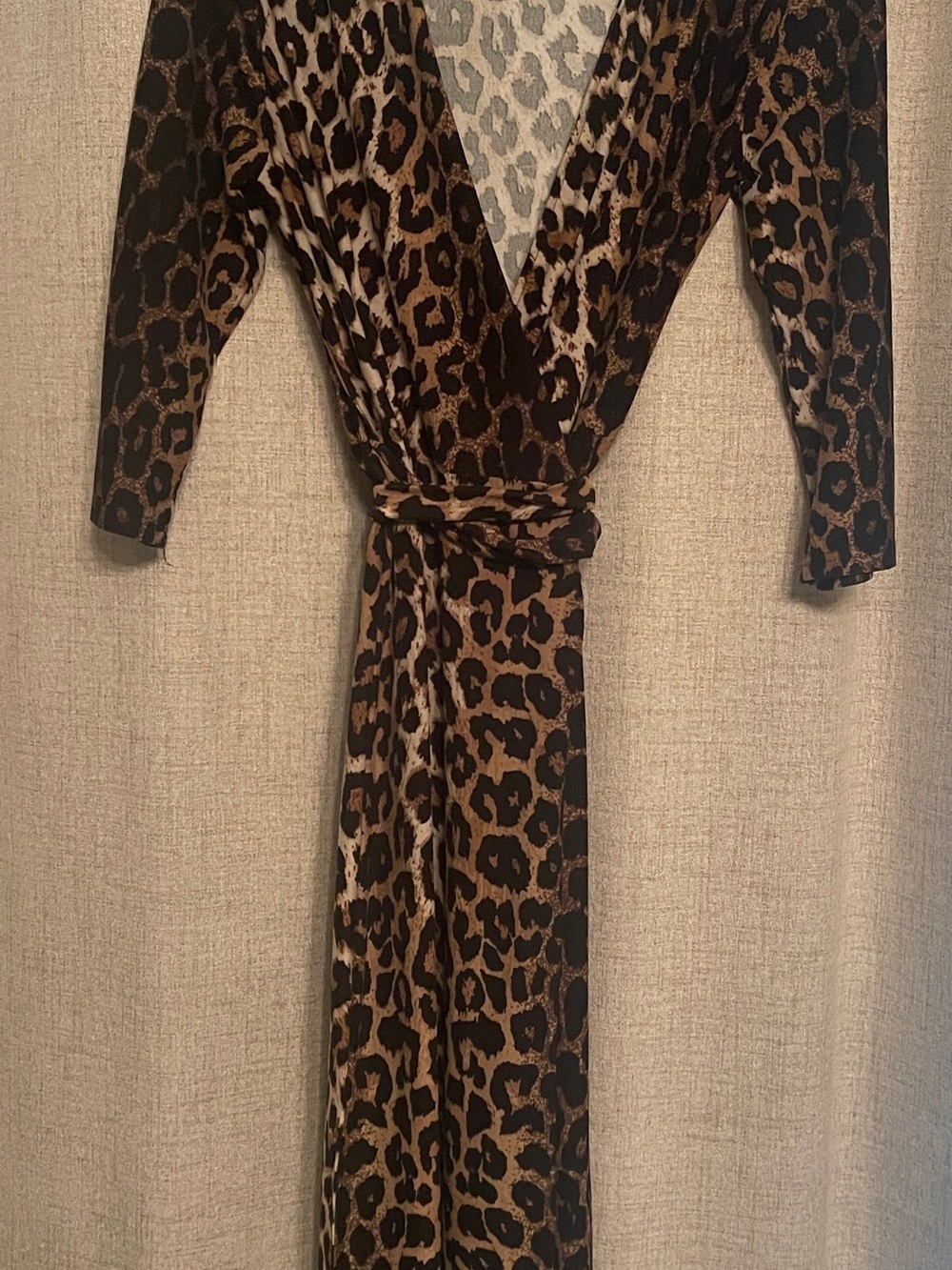 Papillon Blanc Leopard Print Maxi Dress in Brown and Black